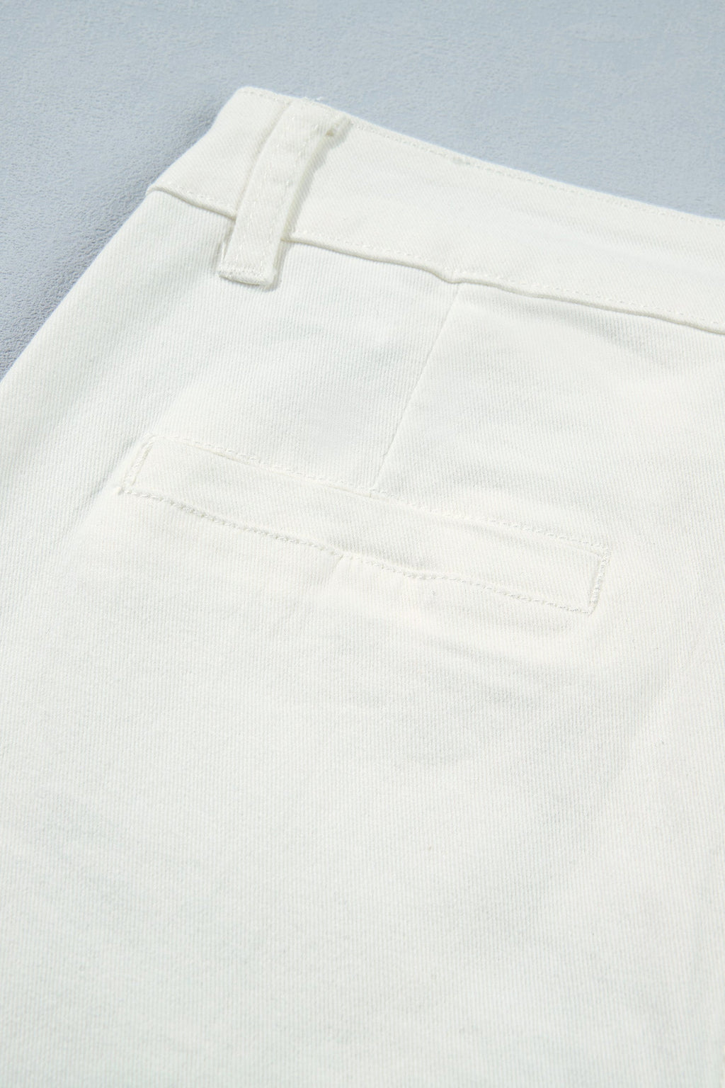 Solid Denim Scalloped Patch Pocket Shift Jeans