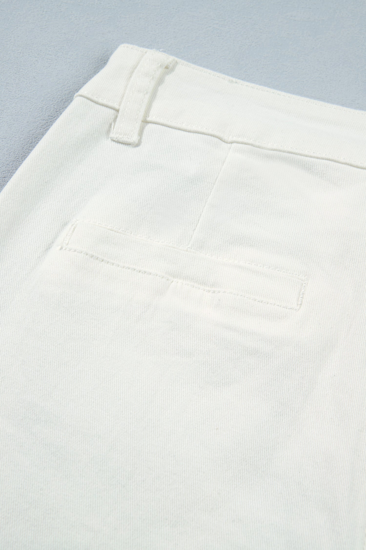 Solid Denim Scalloped Patch Pocket Shift Jeans