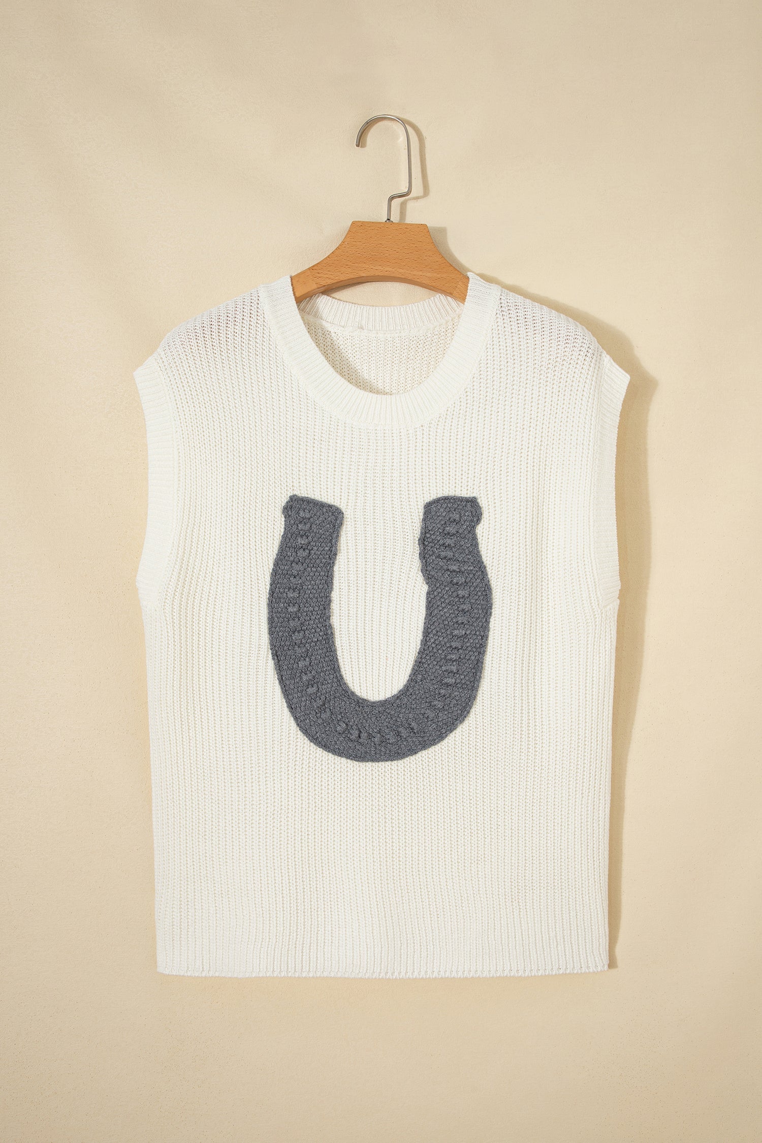 Western Horseshoe Crochet Short Sleeve Sweater