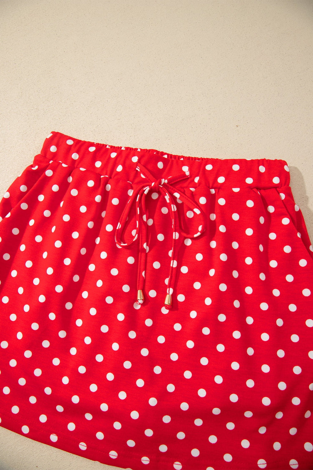 Polka Dot Drawstring Mini Skort