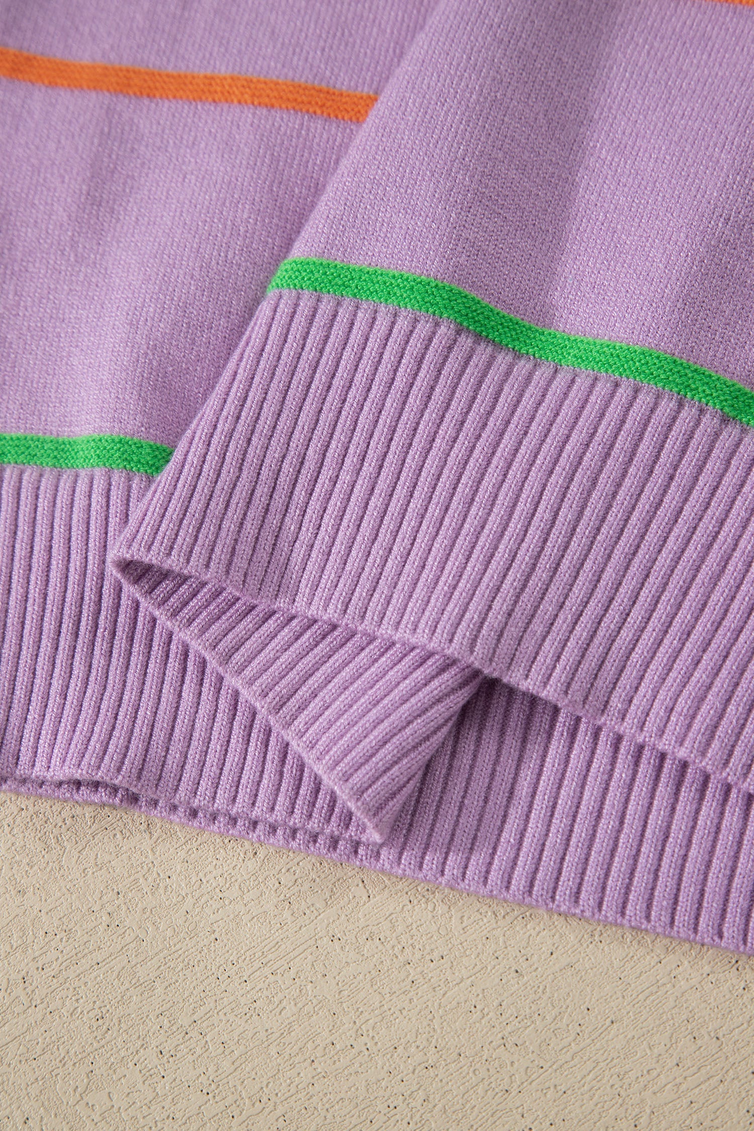 Stripe Ribbed Trim Sleeveless Sweater Knit Tank