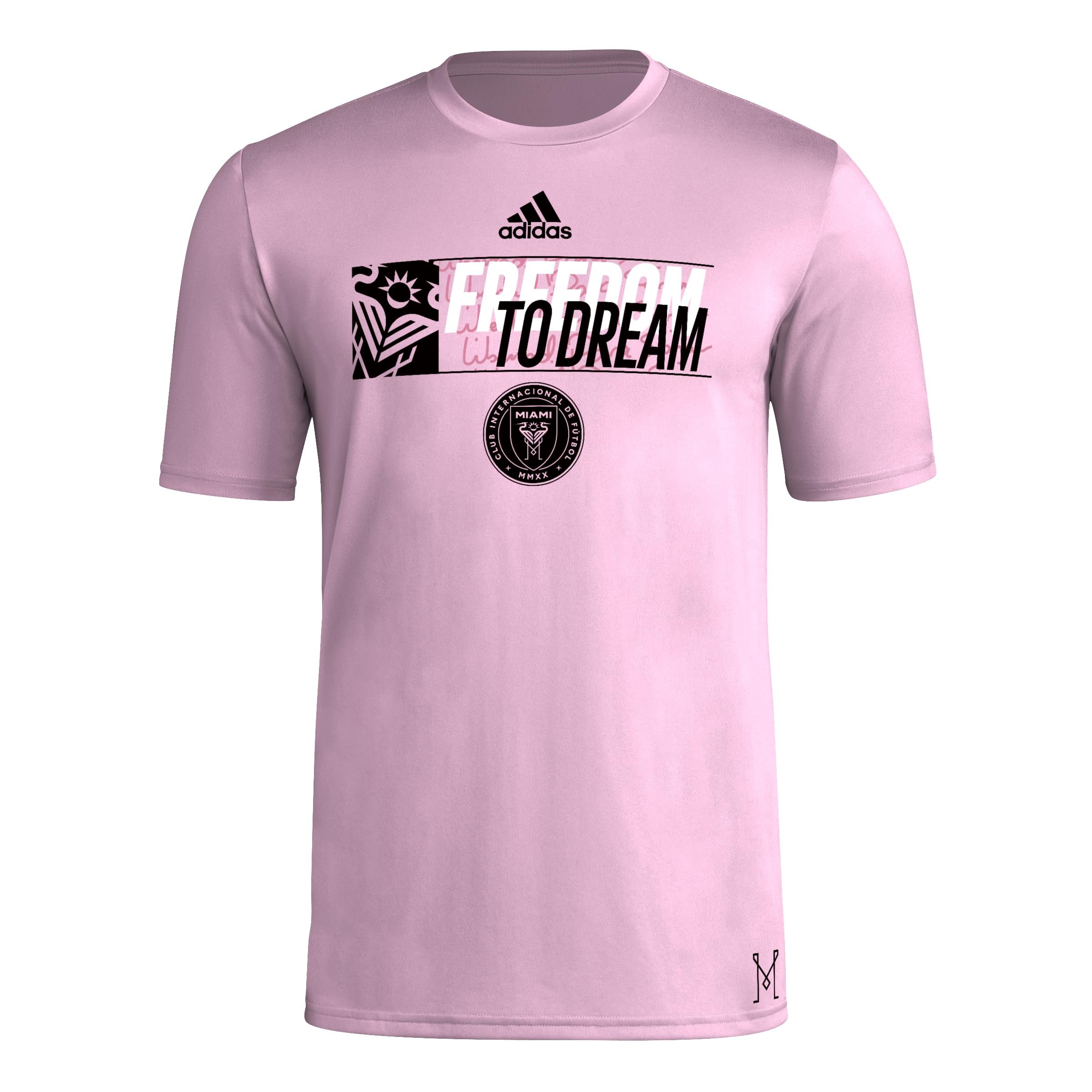 adidas Mens Size CF Short Sleeve Pre-Game T-Shirt True Pink/Club Inter De Futbol Miami XX-Large Tall by EasyOptionXY