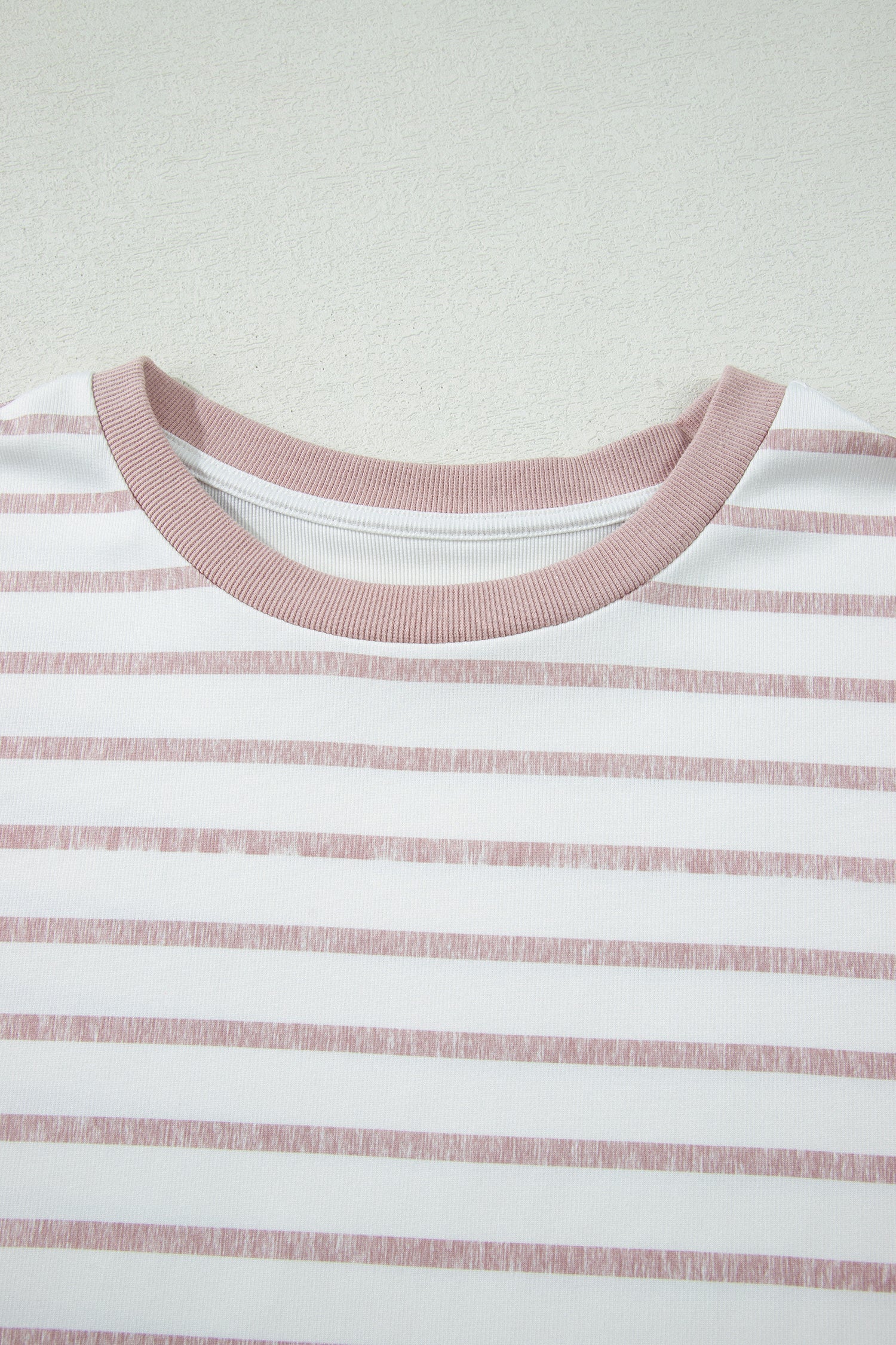Stripe Colorblock Trim Short Sleeve Top