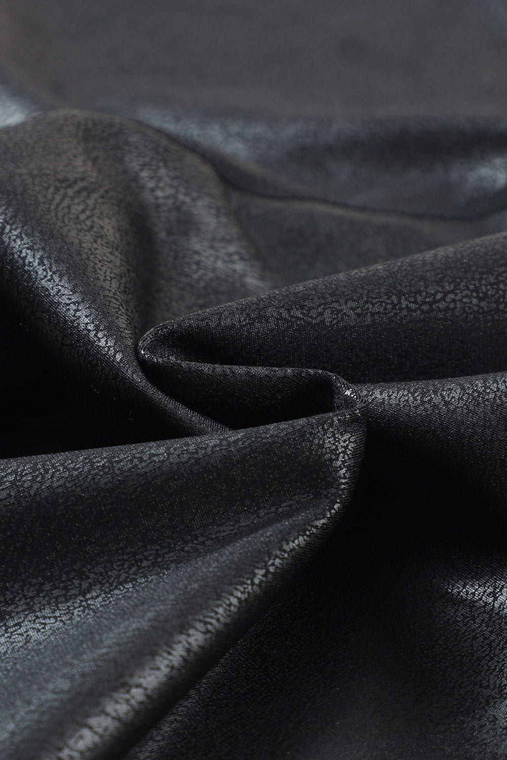 Solid Crossed Dip Waist Leather Leggings