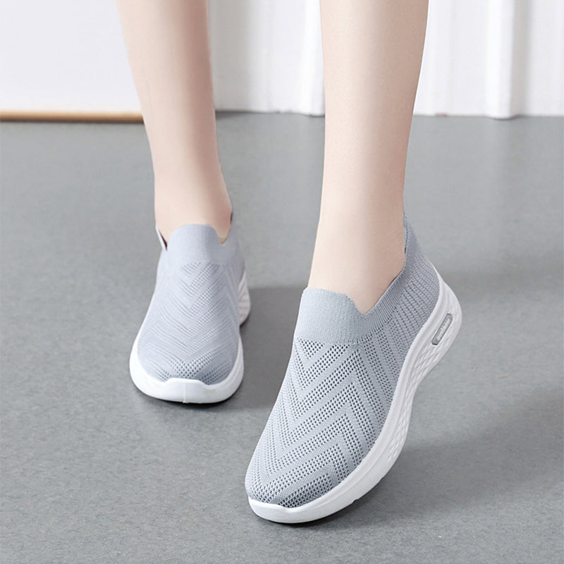 Women's Mesh Slip-On Sneakers | Breathable Lightweight Flat Walking Shoes by Sarah Express