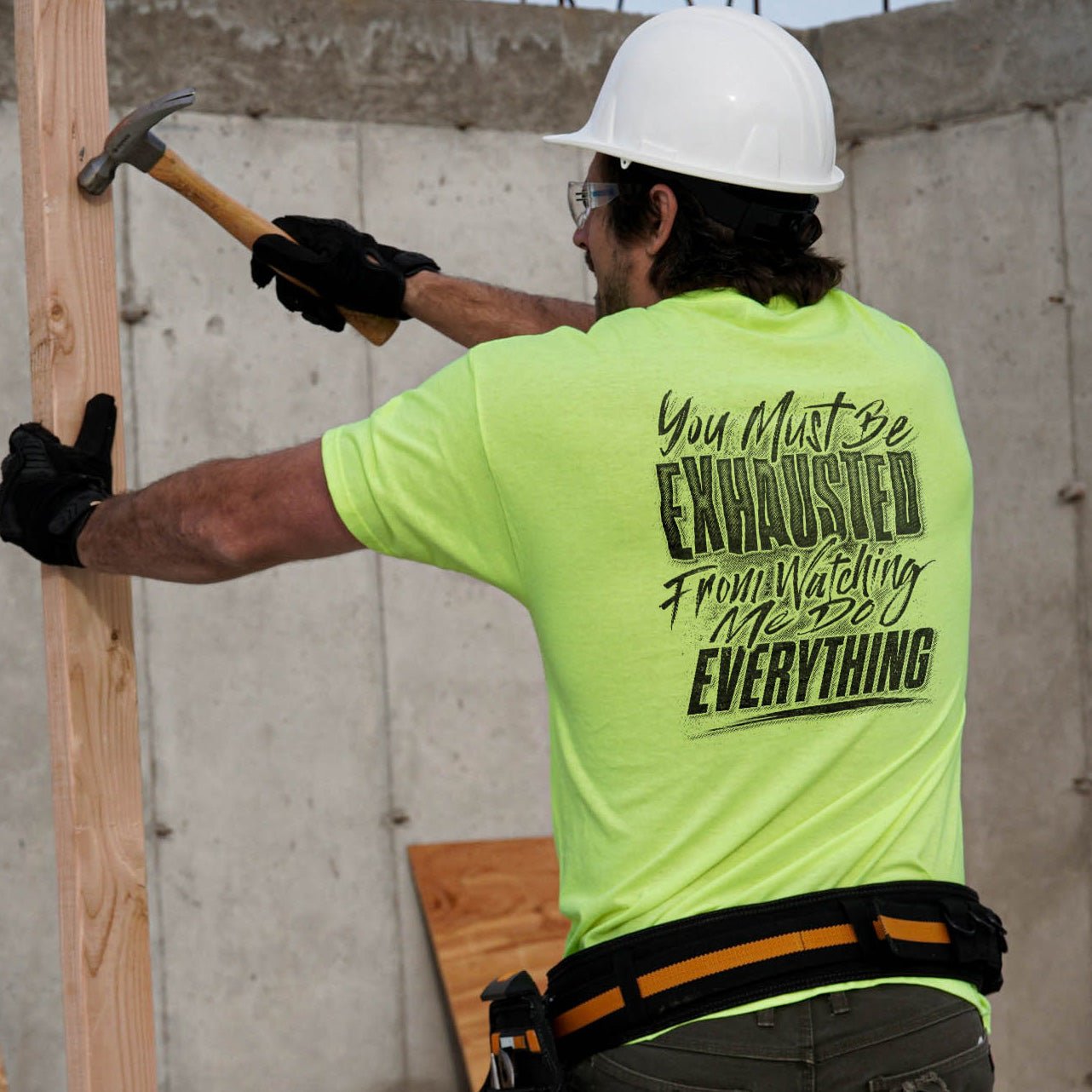 Exhausted - Safety Yellow T-Shirt by Armed American Supply