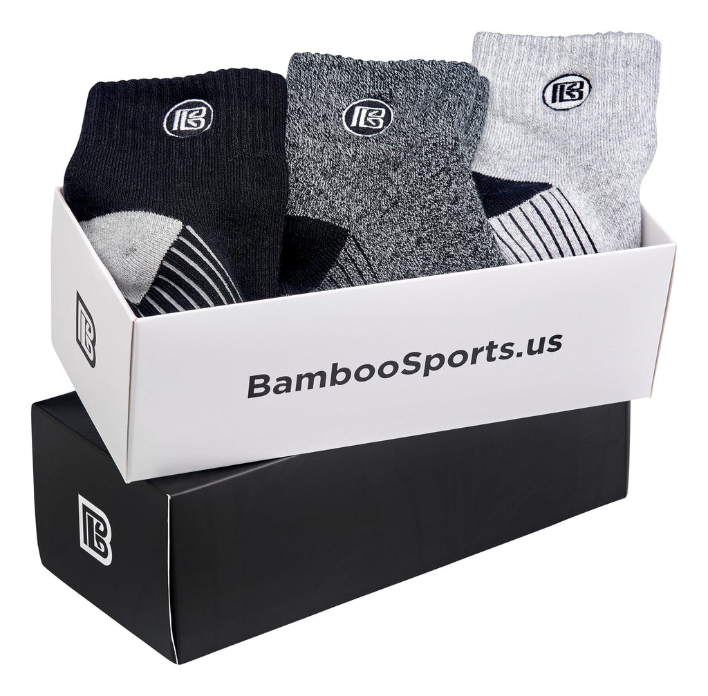 Premium Bamboo Rayon Quarter High Crew Socks by Bamboo Sports