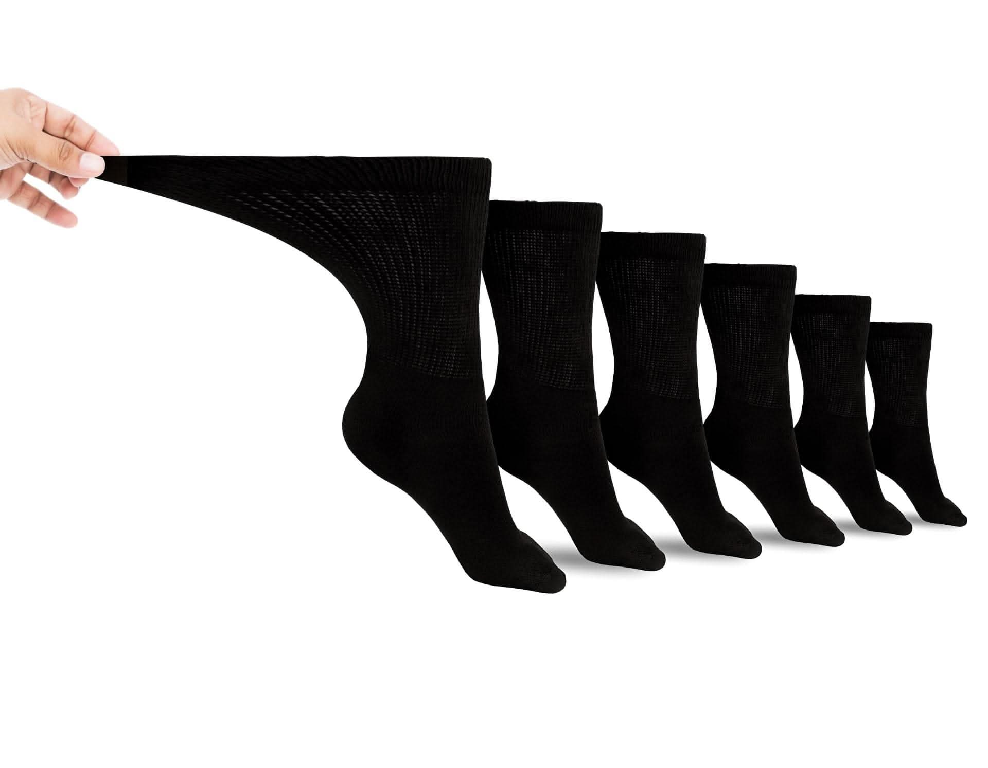 Men's Cotton Diabetic Crew Socks (6 Pair) by DSC