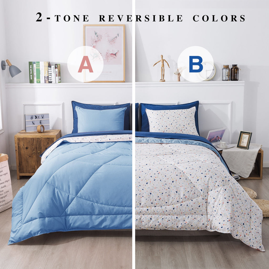 Kasentex Reversible 5 and 7 Piece Ultra Soft Cozy Bed Comforter Sets, Room Decor by Kasentex