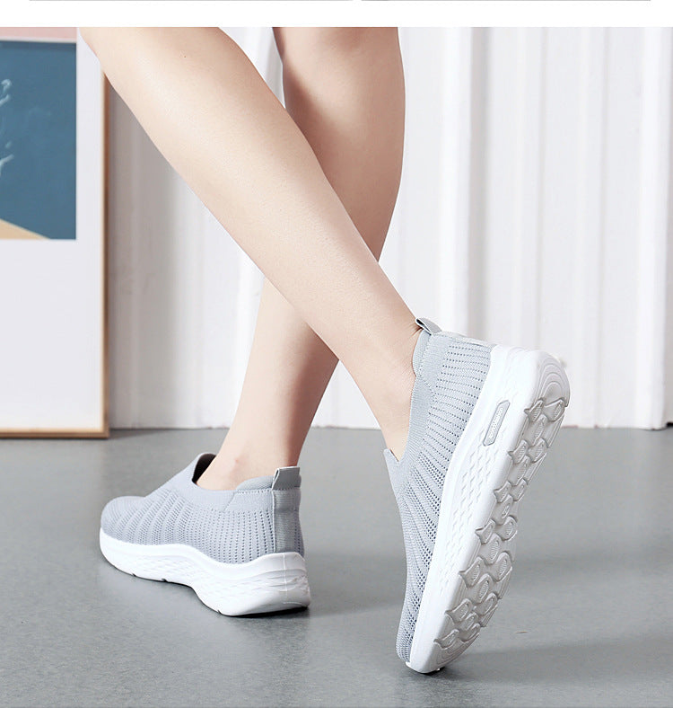 Women's Mesh Slip-On Sneakers | Breathable Lightweight Flat Walking Shoes by Sarah Express