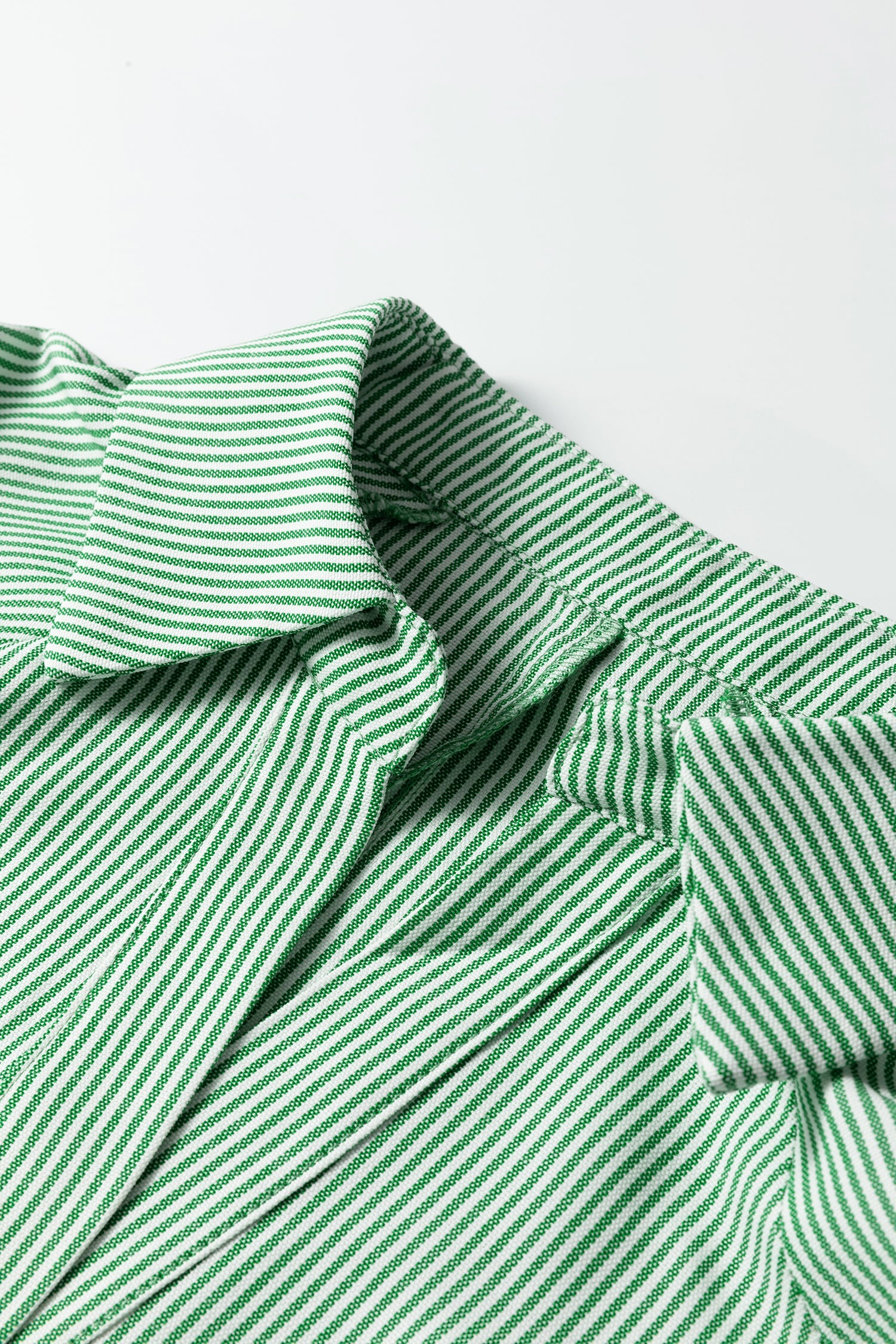 Stripe Tied Short Sleeve Collared Blouse