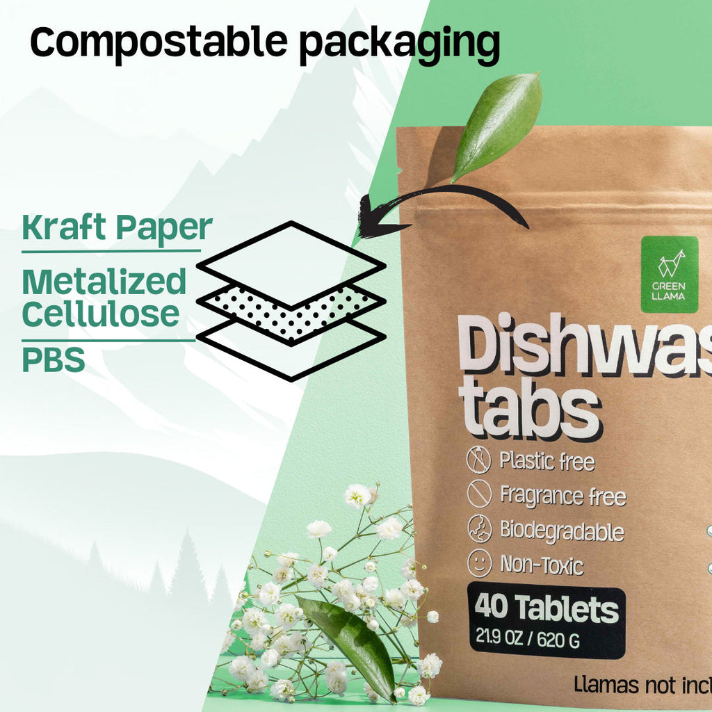 EWG Verified™ & PVA-Free Dishwasher Tabs by Green Llama