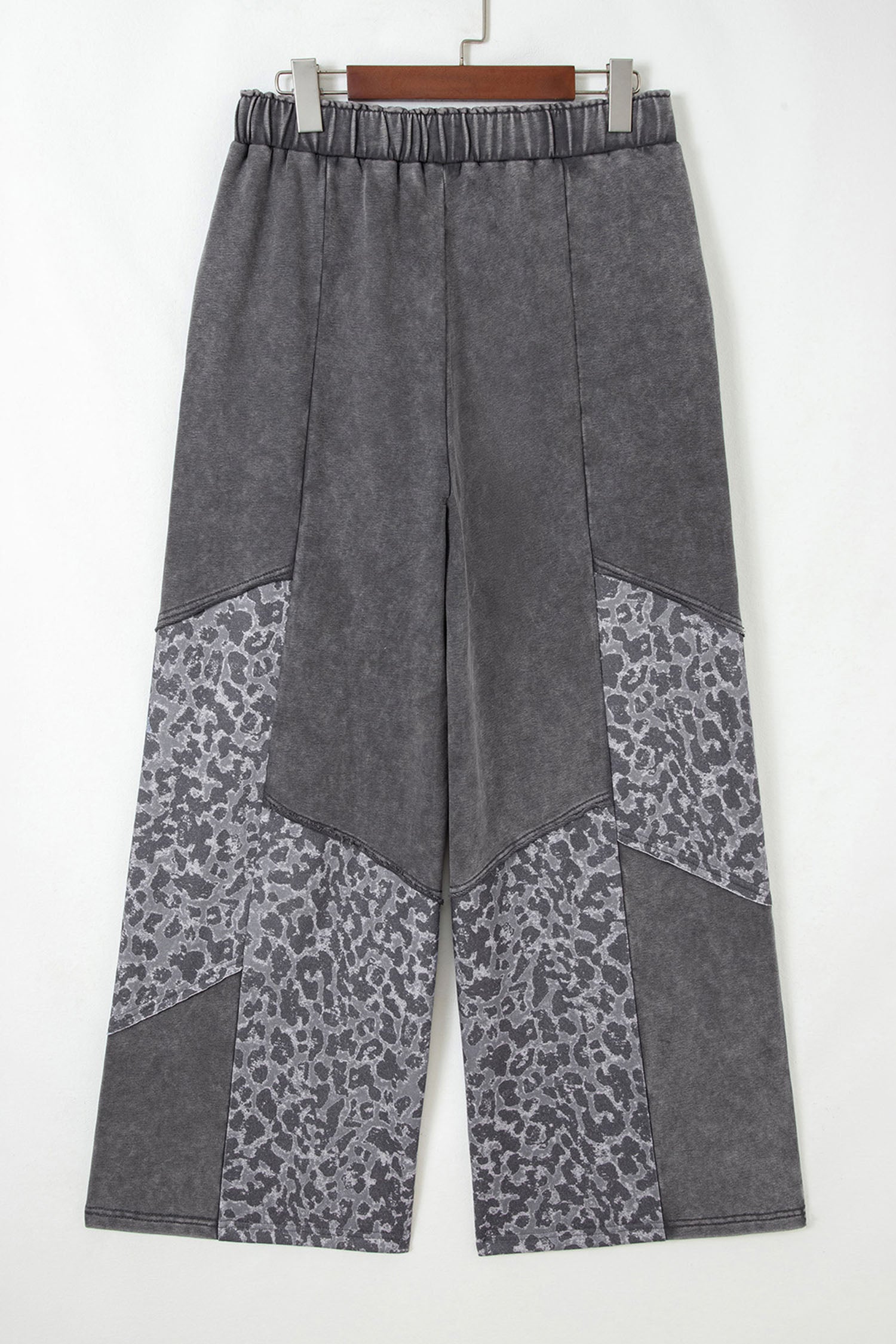 Leopard Patchwork Mineral Wash High Waist Pants