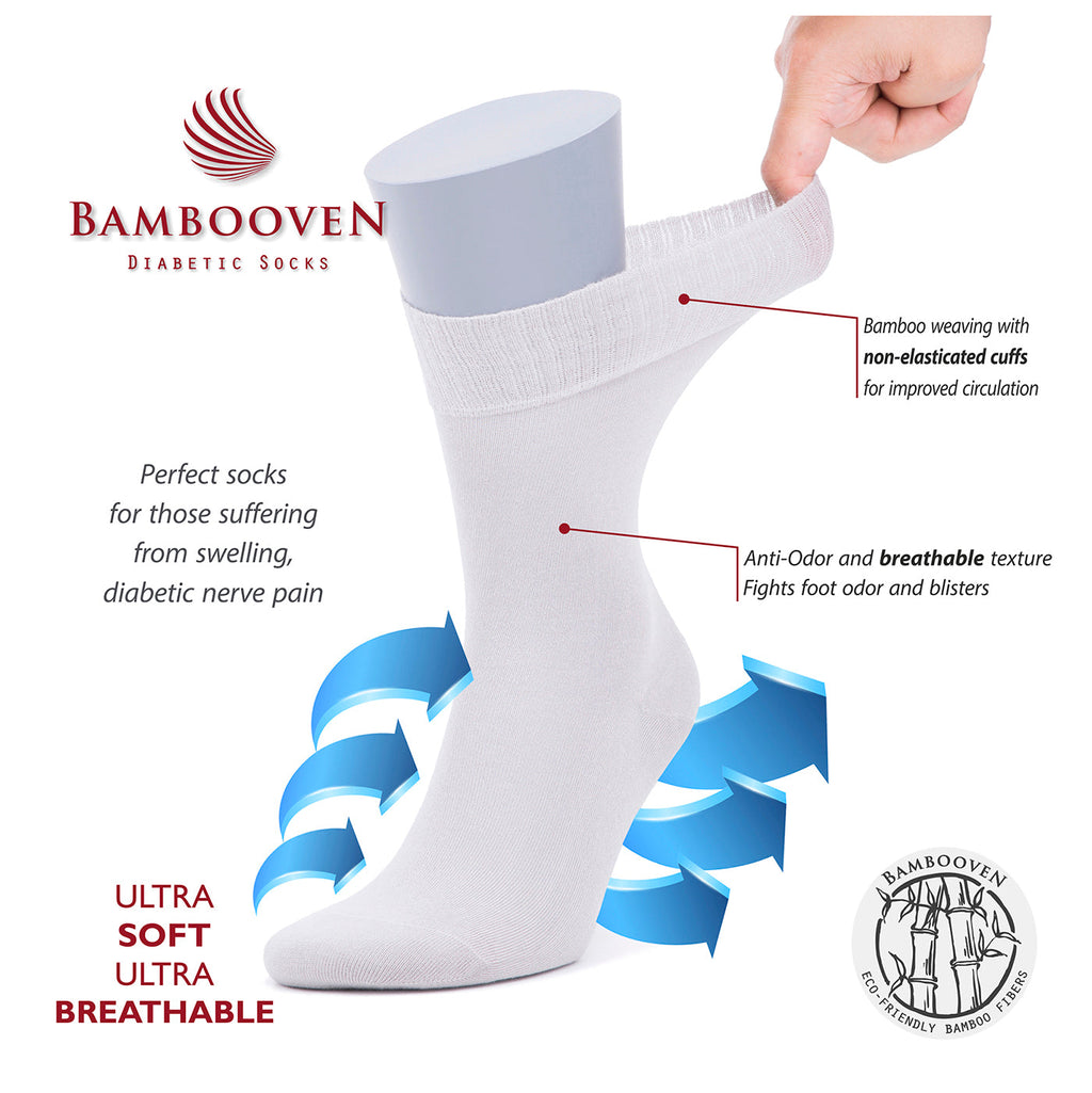 Men’s Bamboo Diabetic Socks 2-Pack - Ultra Thin by Bambooven