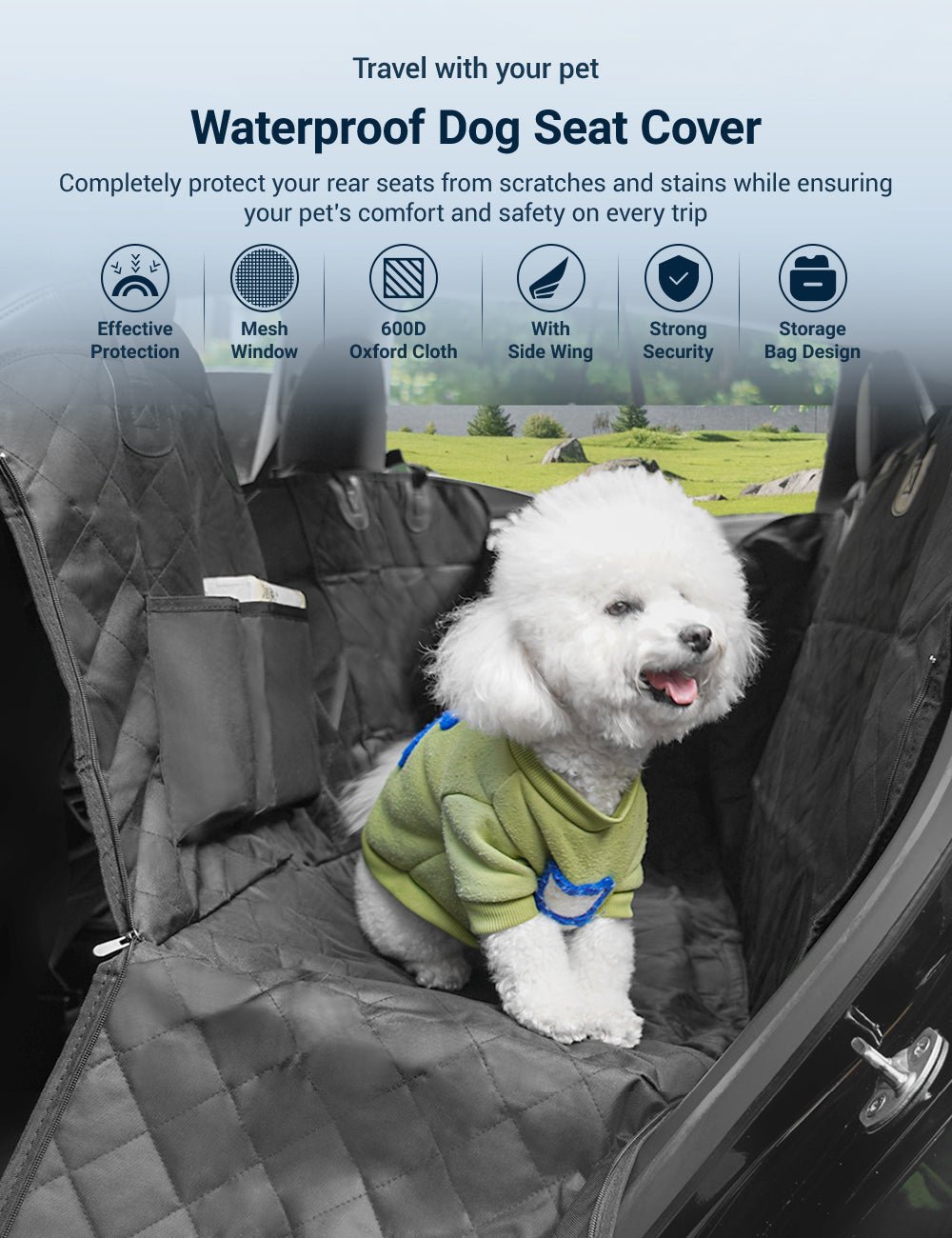 Dog Seat Cover for Tesla Model 3/Y/S/X/Cybertruck by Tesery Official Store