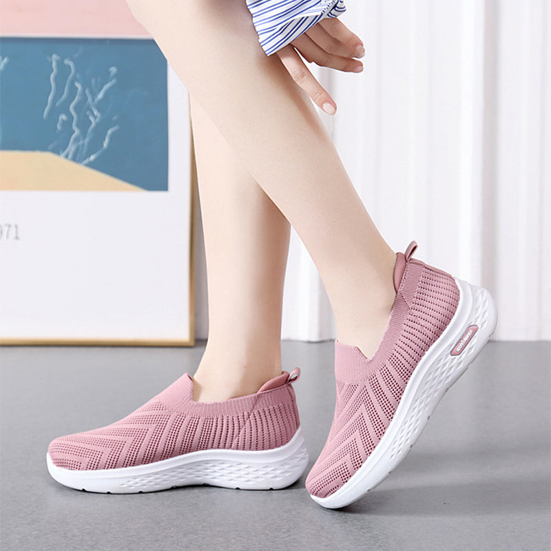 Women's Mesh Slip-On Sneakers | Breathable Lightweight Flat Walking Shoes by Sarah Express