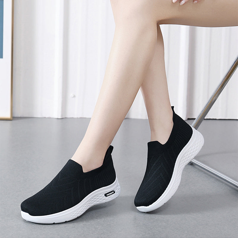 Women's Mesh Slip-On Sneakers | Breathable Lightweight Flat Walking Shoes by Sarah Express