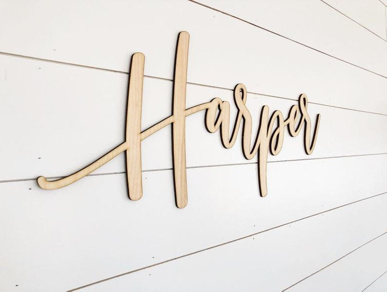 Personalized Custom Name Wood Sign in 27 Fonts by Carpenter Farmhouse