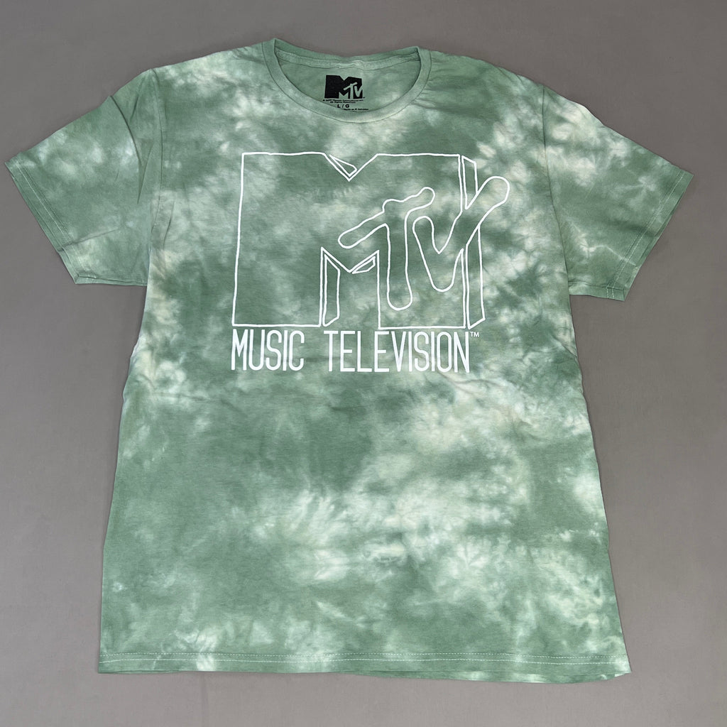 MTV Mint and White Tie-Dye Short Sleeve T-Shirt Women's Sz L 86947(New) by PayWut
