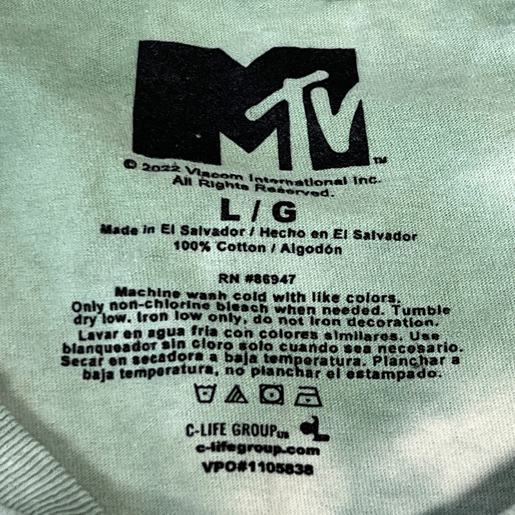 MTV Mint and White Tie-Dye Short Sleeve T-Shirt Women's Sz L 86947(New) by PayWut