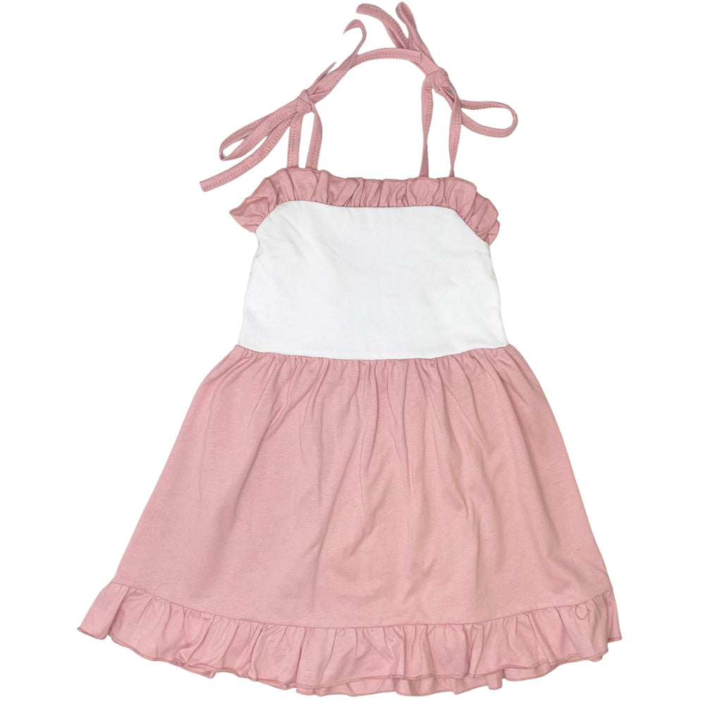 Threaded Cotton Ruffle Tie Sun Dress 100% Cotton by Love That Cotton