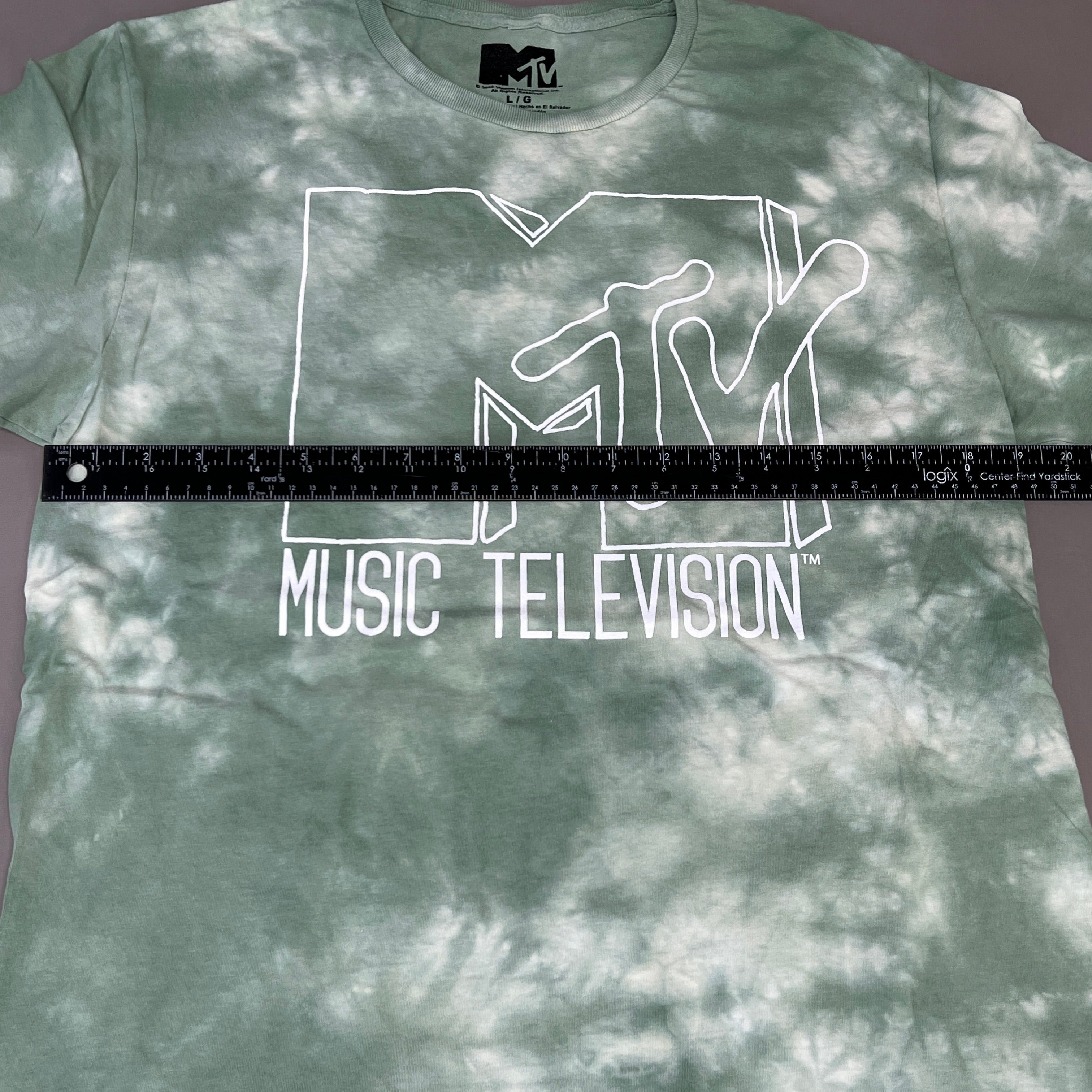 MTV Mint and White Tie-Dye Short Sleeve T-Shirt Women's Sz L 86947(New) by PayWut