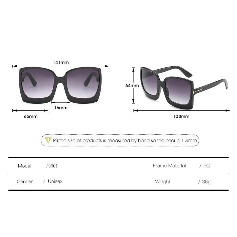 Black/ Gray Megan Oversized Gradient Sunglasses* by Julia Rose Collection