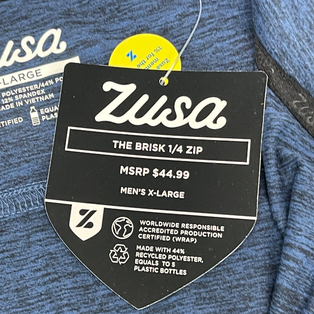 ZUSA Pull Over Shirt Long Sleeve Brisk Quarter Zip Men's Sz XL Navy Heather (New) by PayWut
