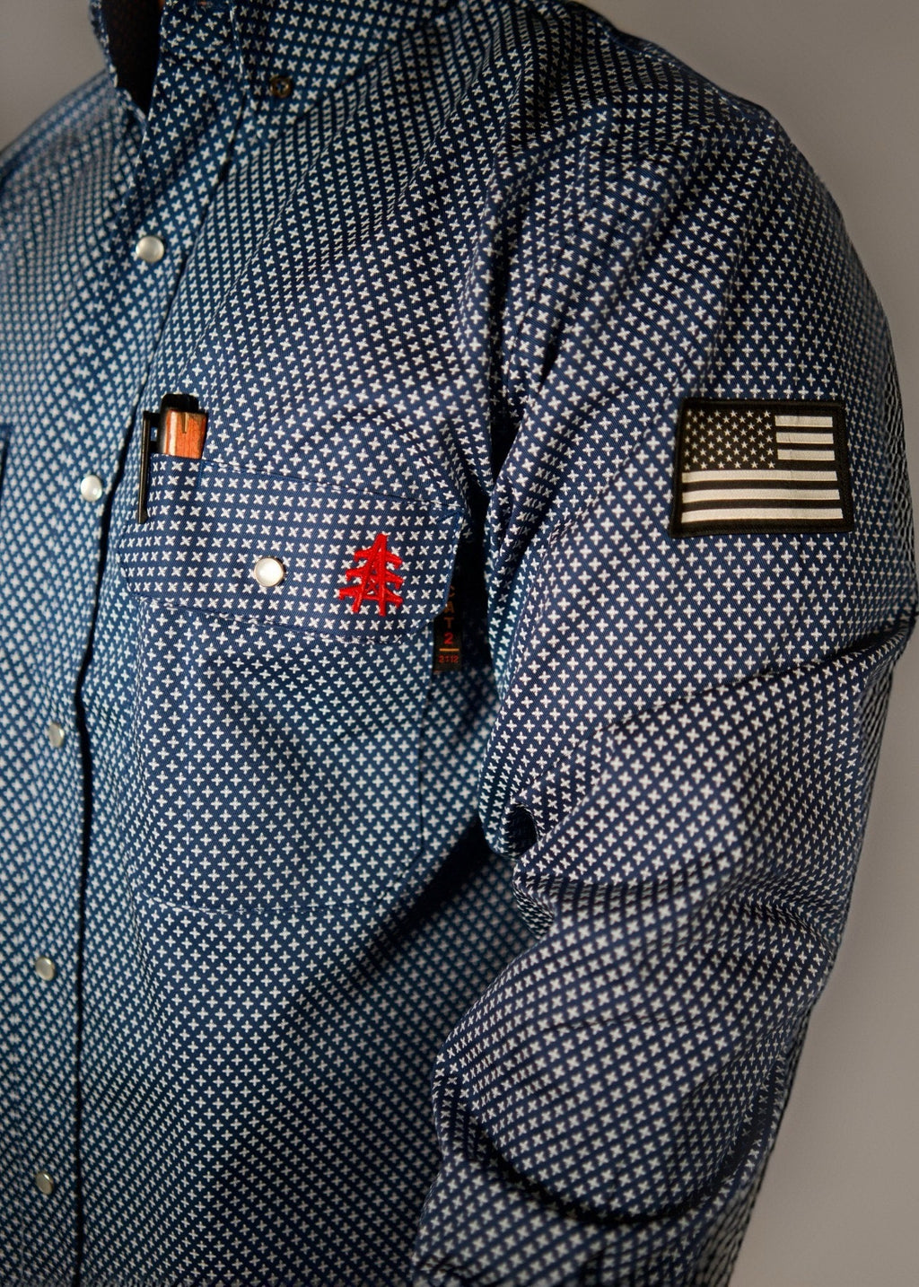 FR Pearl Snap Work Shirt - Honor Navy by Static FR
