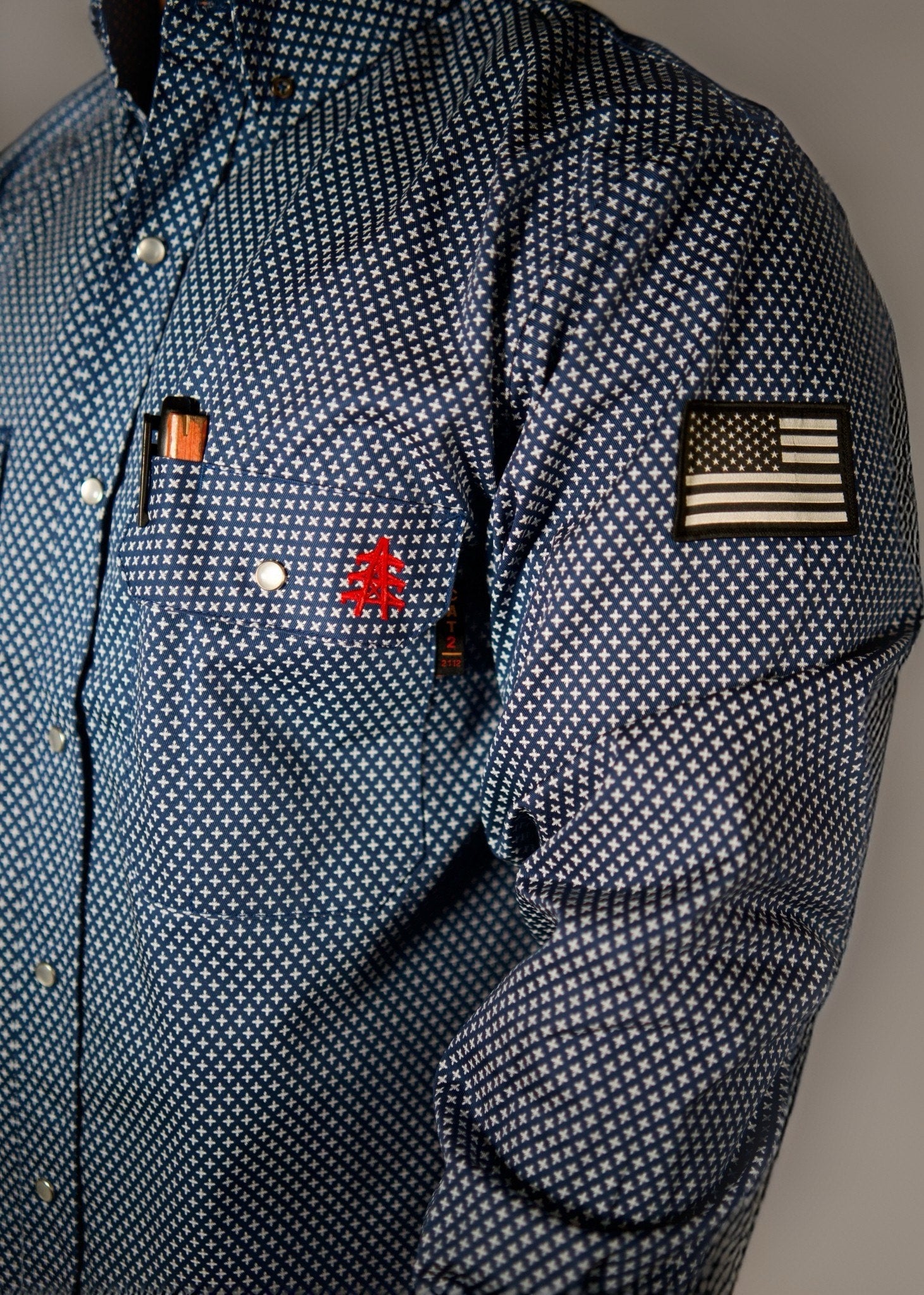 FR Pearl Snap Work Shirt - Honor Navy by Static FR