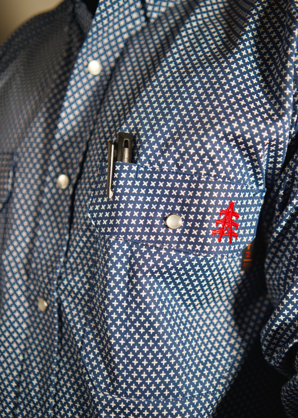 FR Pearl Snap Work Shirt - Honor Navy by Static FR