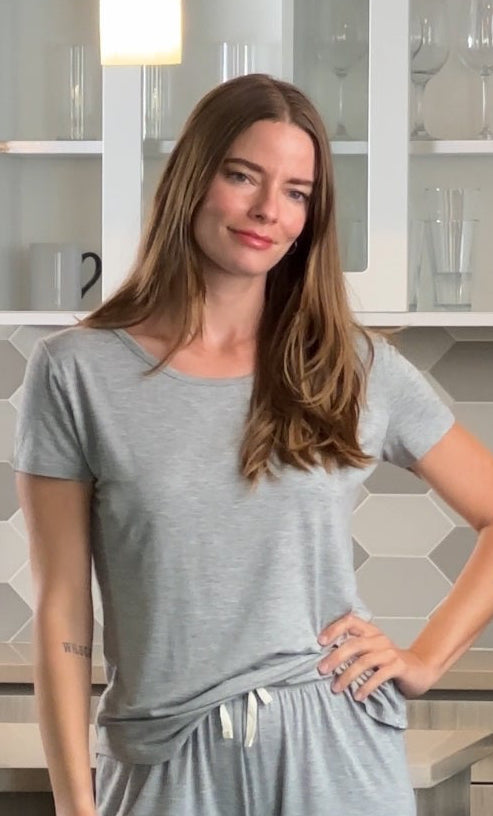 Women’s Bamboo Lounge Set - Lounge T-Shirt + Lounge Shorts by Spun Bamboo