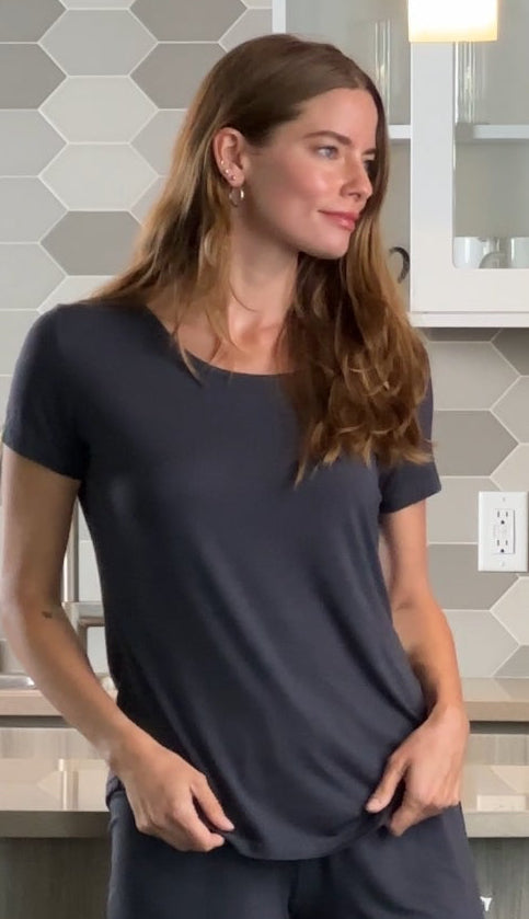 Women’s Bamboo Lounge Set - Lounge T-Shirt + Lounge Shorts by Spun Bamboo