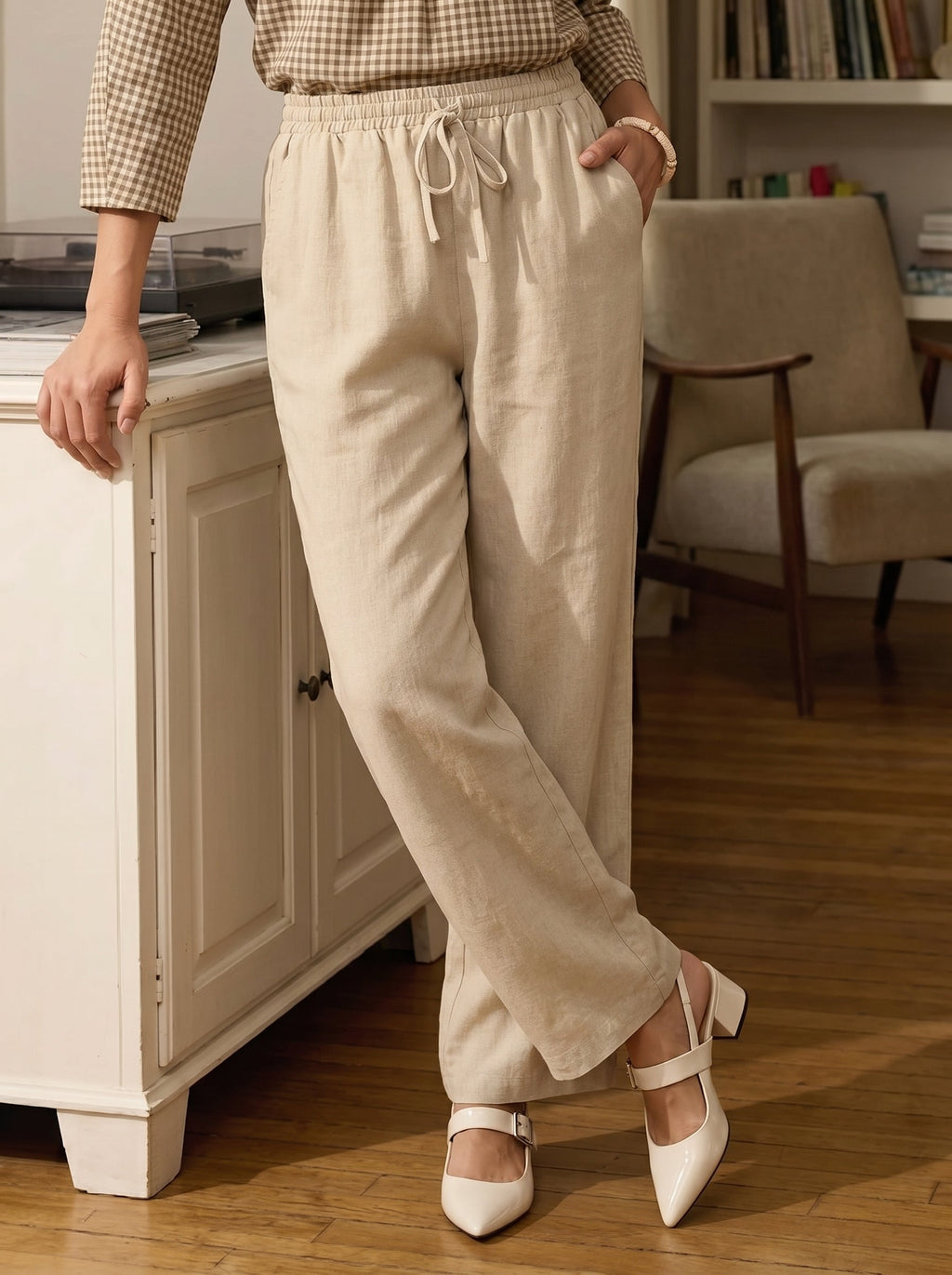 100% Linen Classic Pants LYON by LINTICO