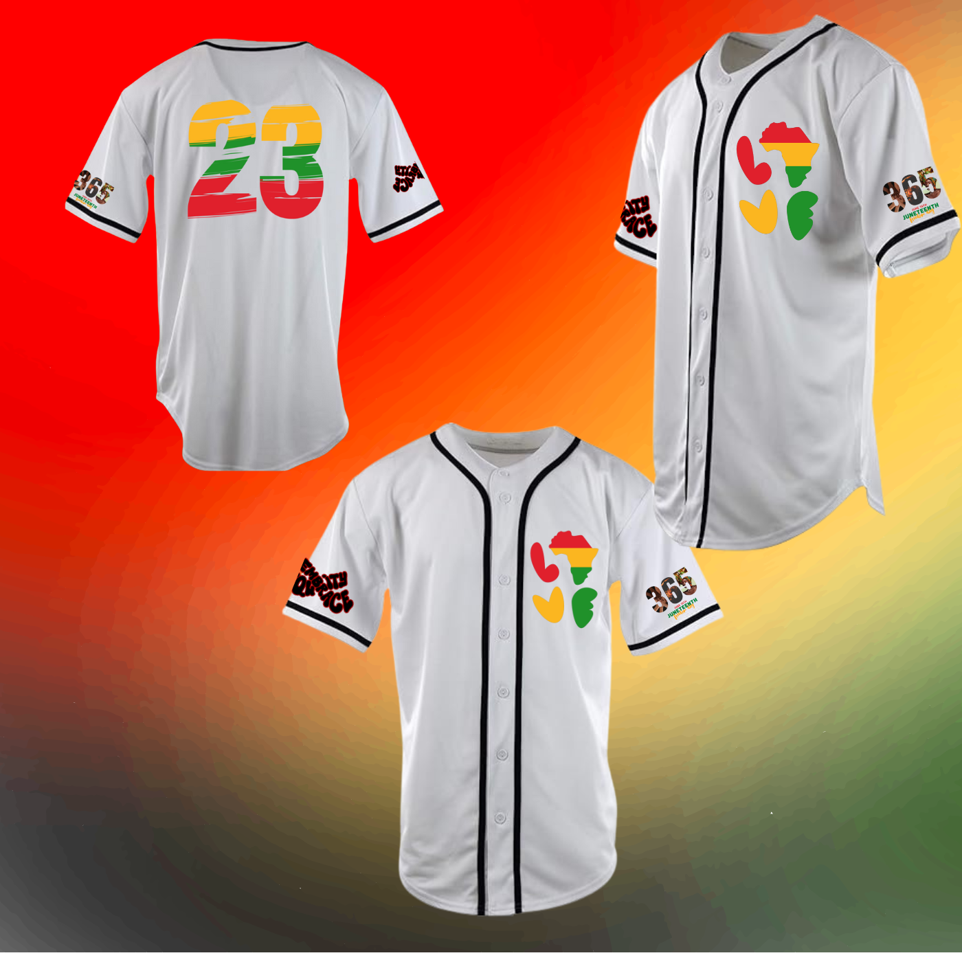 Juneteenth ONE LOVE Jersey. Jeans, T-shirt Set by Love & Lyrics Designs