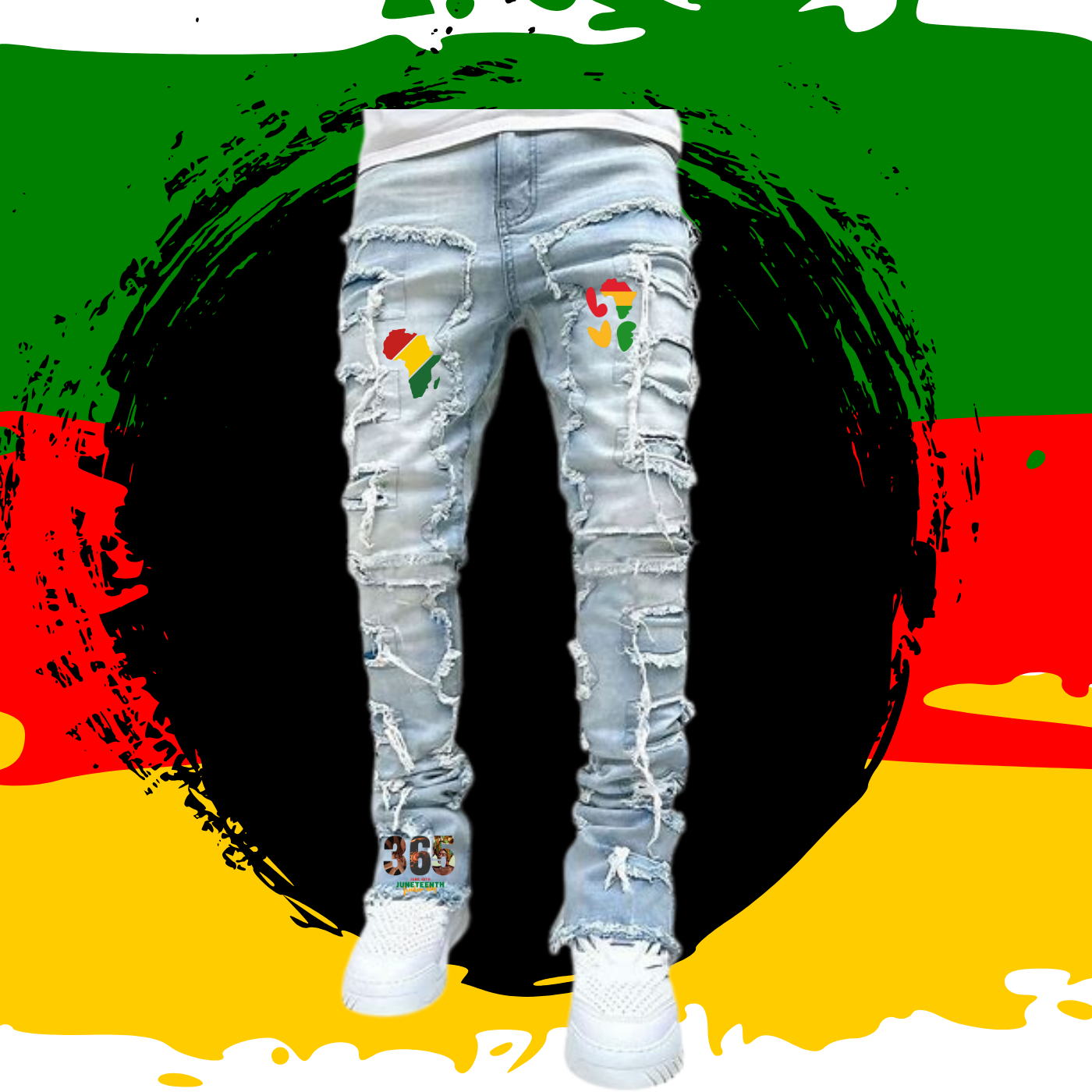 Juneteenth ONE LOVE Jersey. Jeans, T-shirt Set by Love & Lyrics Designs
