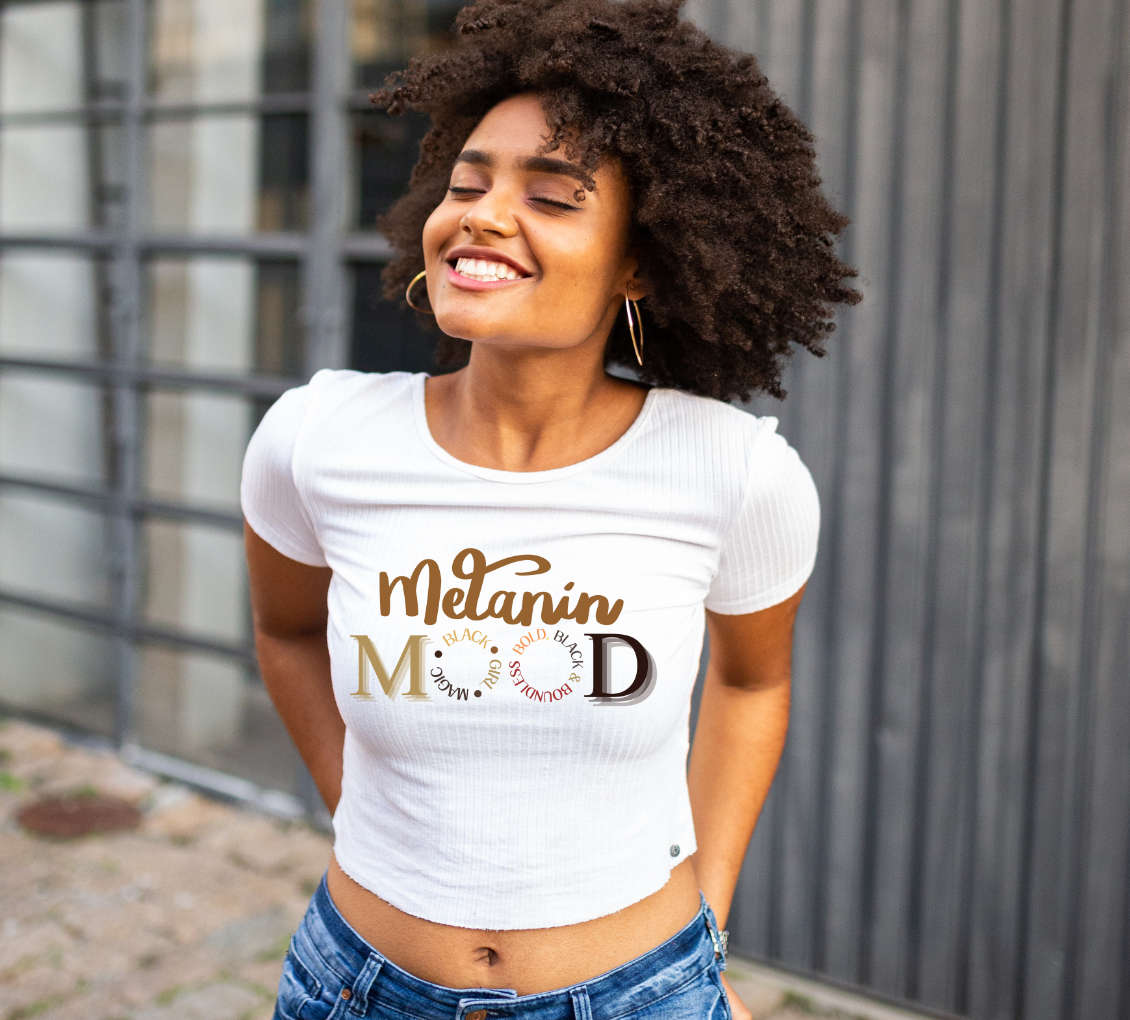 Melanin Glow | Premium Crop Top | Radiate Your Beauty & Wear Your Crown by Love & Lyrics Designs