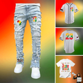 Juneteenth ONE LOVE Jersey. Jeans, T-shirt Set by Love & Lyrics Designs