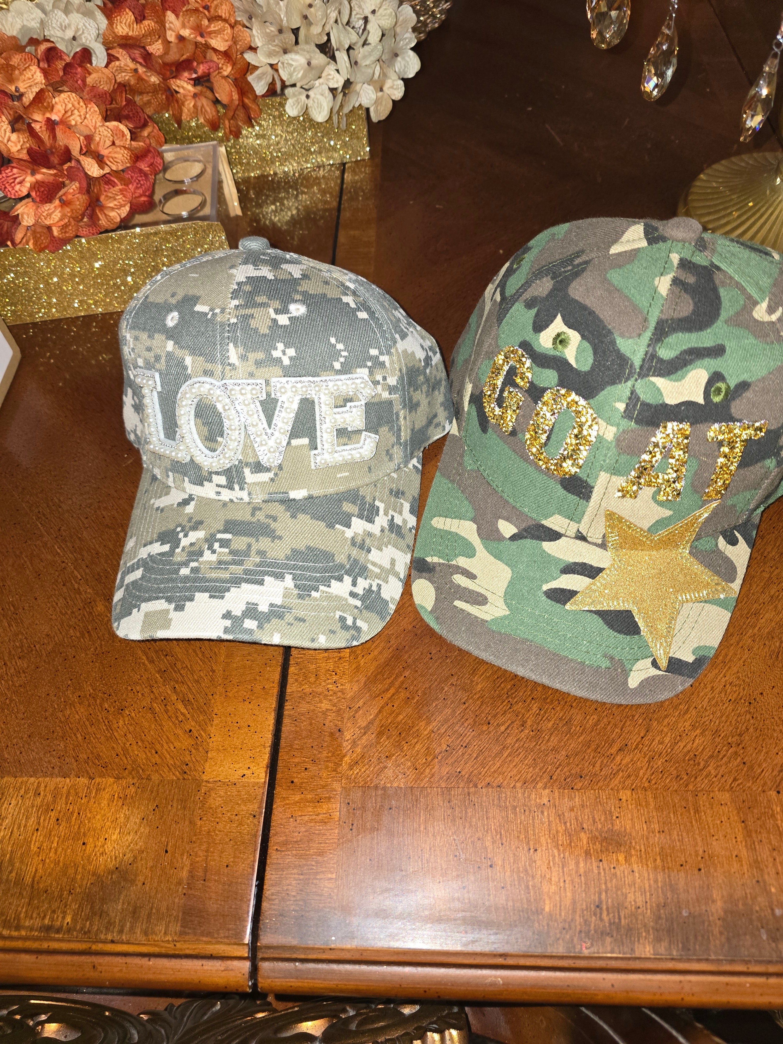 LOVE Pearl Camo Hat | Statement Hat | Grit, Grace & Love Combined by Love & Lyrics Designs