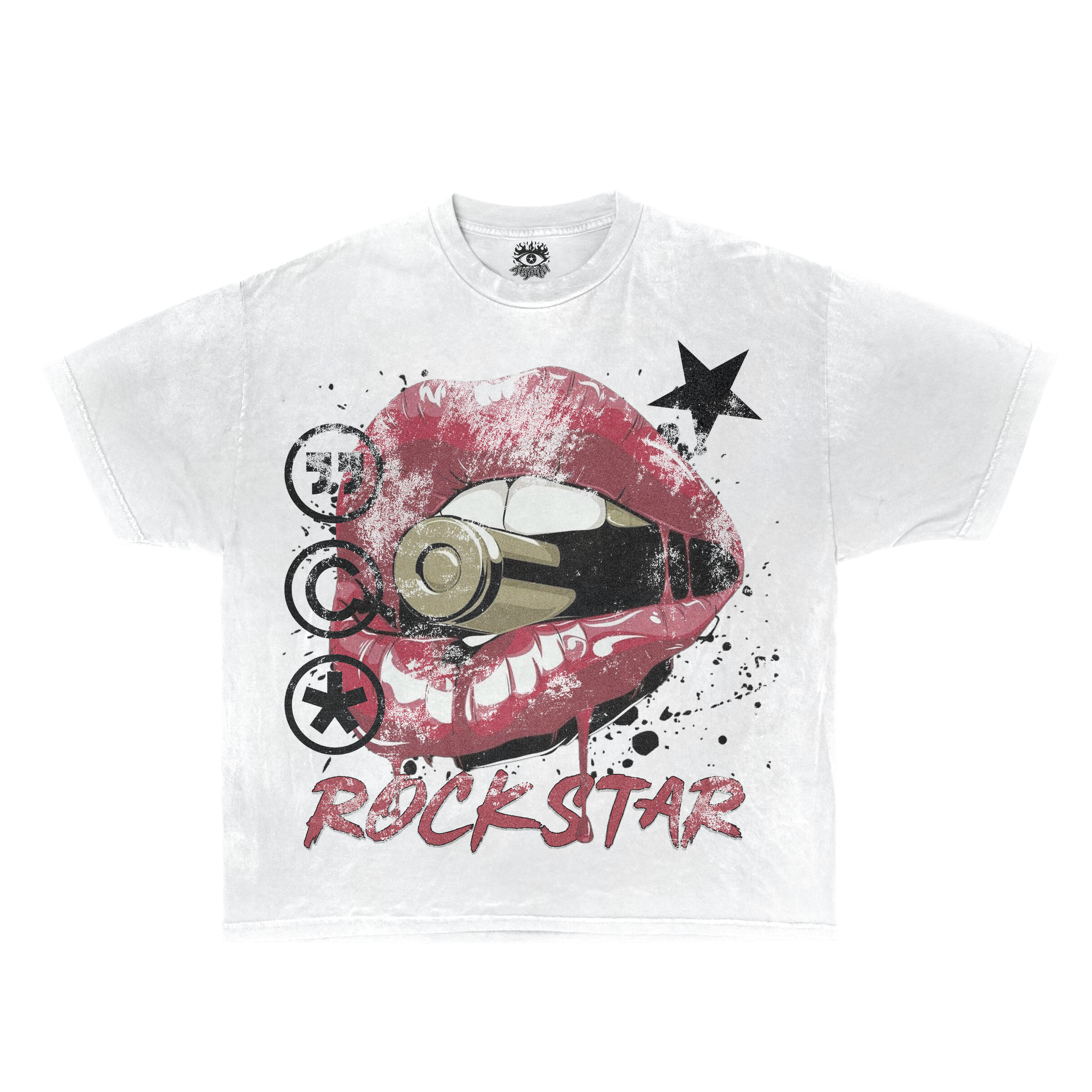Rockstar Streetwear White Cotton Tee Casual Wardrobe Essential True To Size For Confident Everyday Style by ArnukiClothing