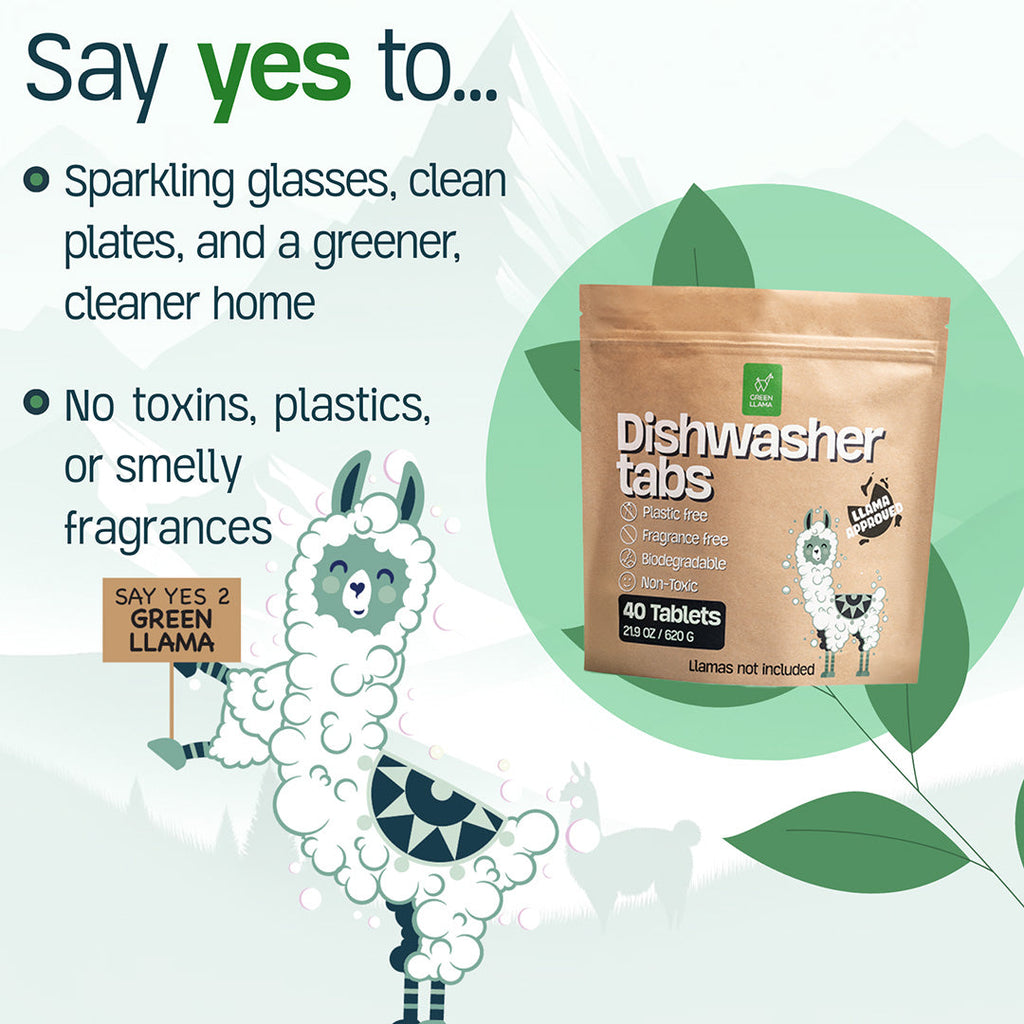 EWG Verified™ & PVA-Free Dishwasher Tabs by Green Llama