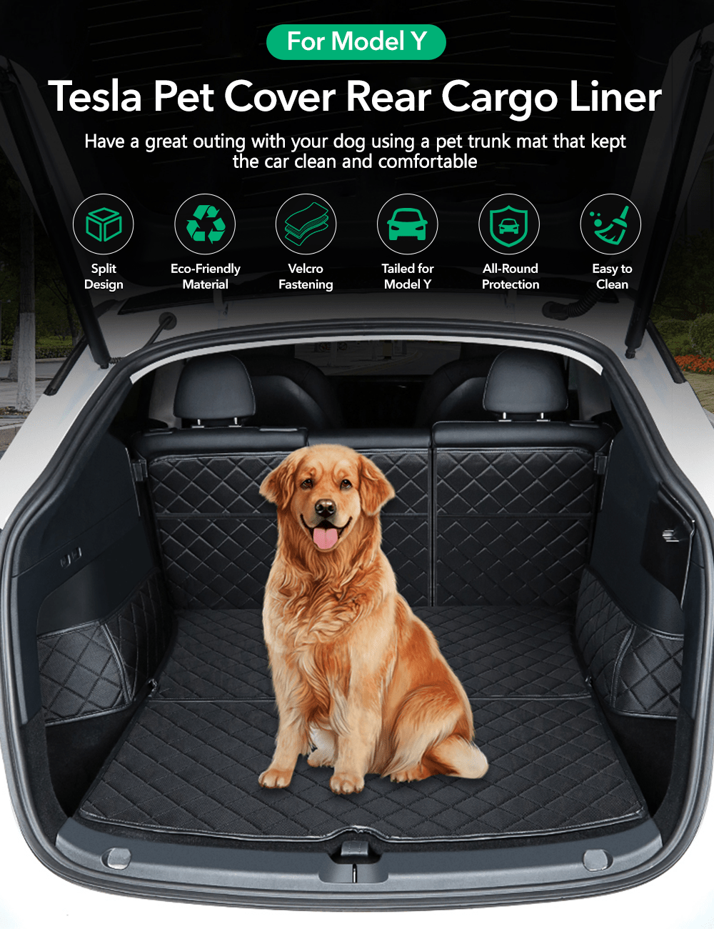 Trunk Mat Waterproof Car Dog Cover for Model Y | TESERY by Tesery Official Store
